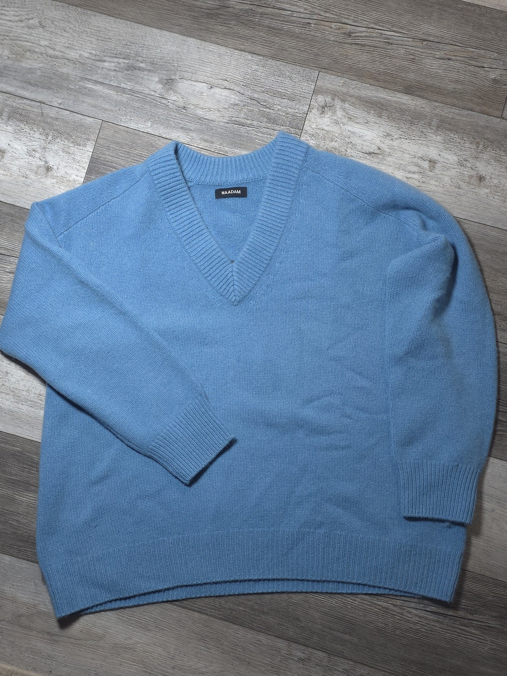 NAADAN Women's Super Luxe 100% Cashmere Chunky Knit V-neck Sweater Sz 1X *EUC